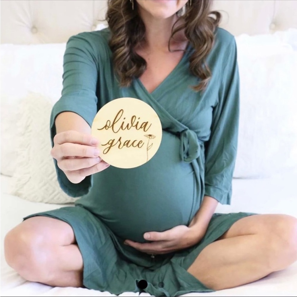 Caden Lane mommy’s gown and baby outfit